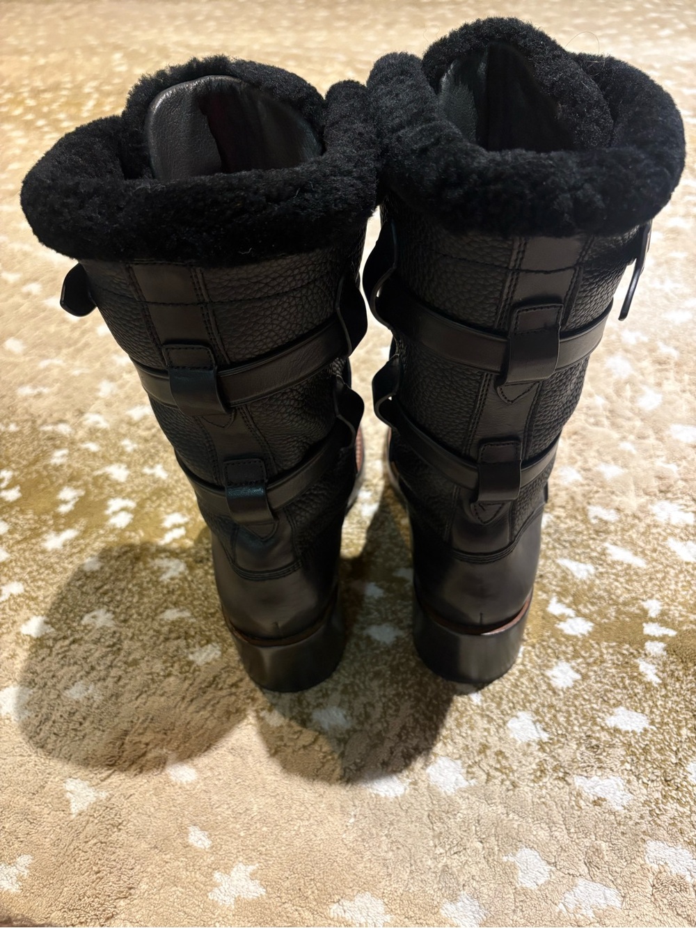 Coach Black Leather Moto Boots - Worn Once. - Picture 4 of 5
